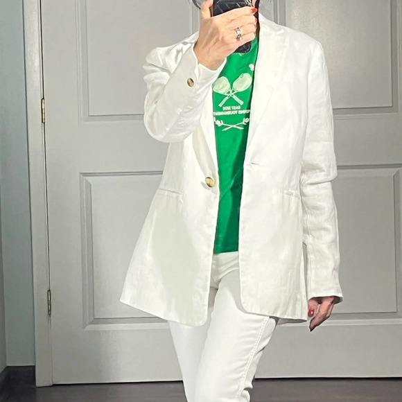 Pure Collection 100% linen white essential jacket size 2 - Picture 2 of 12